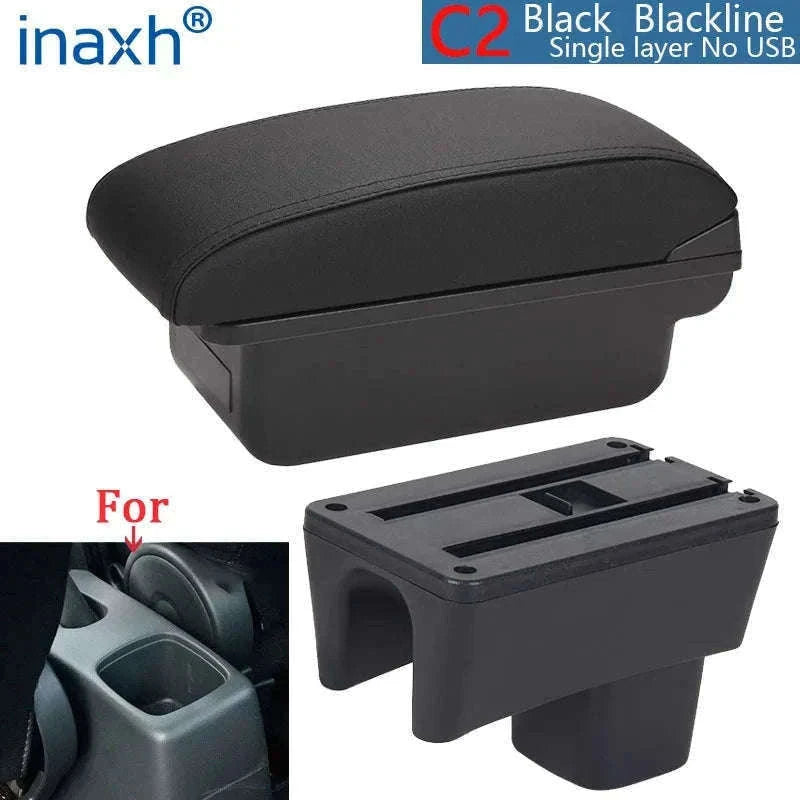 Car Armrest Box for Swift 2005-2024-C3 Black white NOUSB