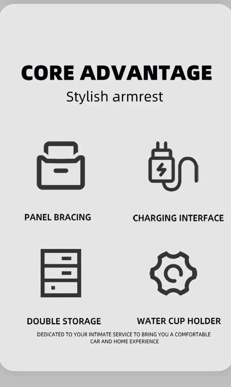 Car Armrest Box for Swift 2005-2024-C3 Black white NOUSB