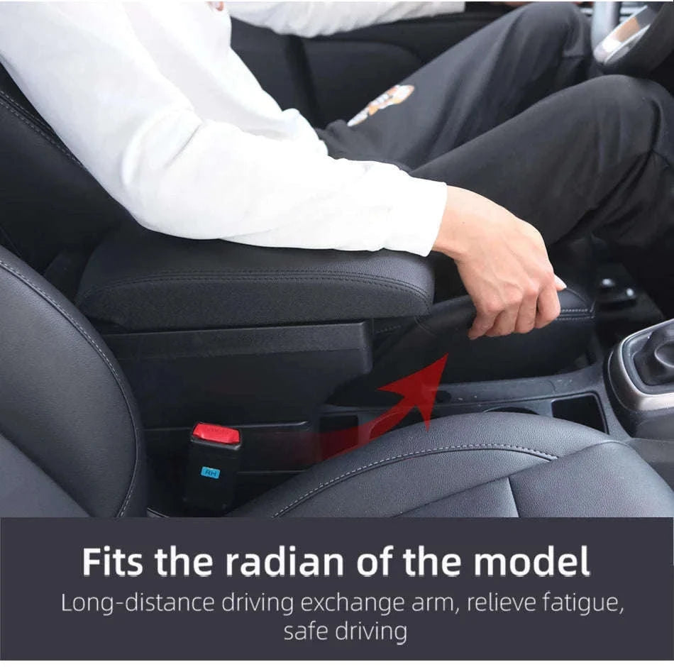 Car Armrest Box for Swift 2005-2024-C3 Black white NOUSB