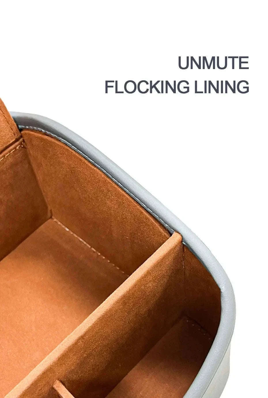 Car Armrest Box Universal Center Console Organizer PU Leather Storage Box Tissue Holder-Beige 1pc