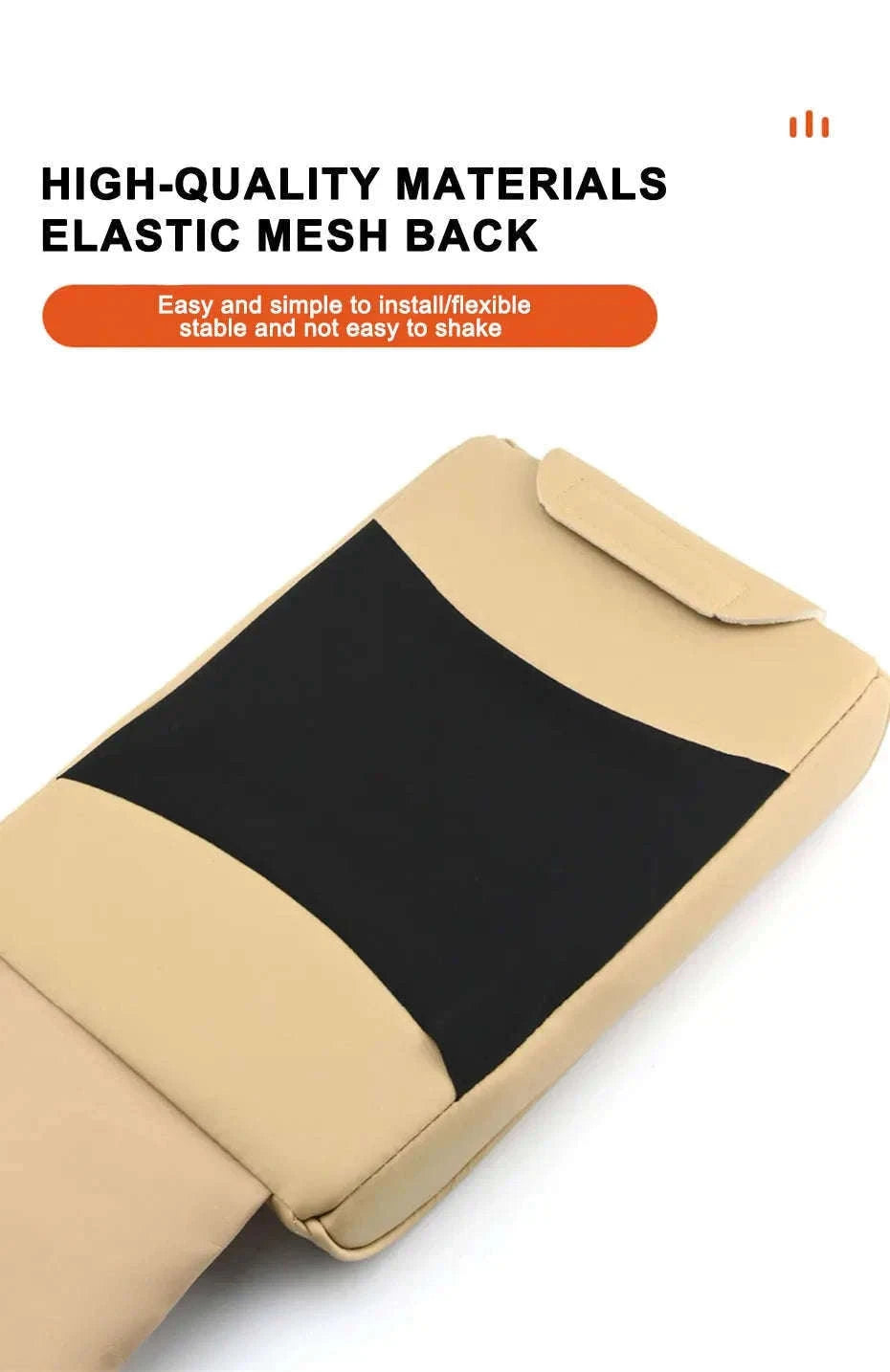Car Armrest Cushion with Tissue Holder and Storage Pocket-Black