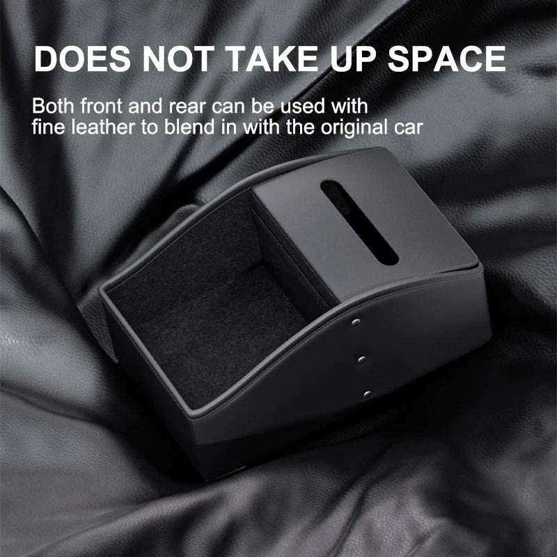 Car Armrest Storage Box with Tissue Holder-Red