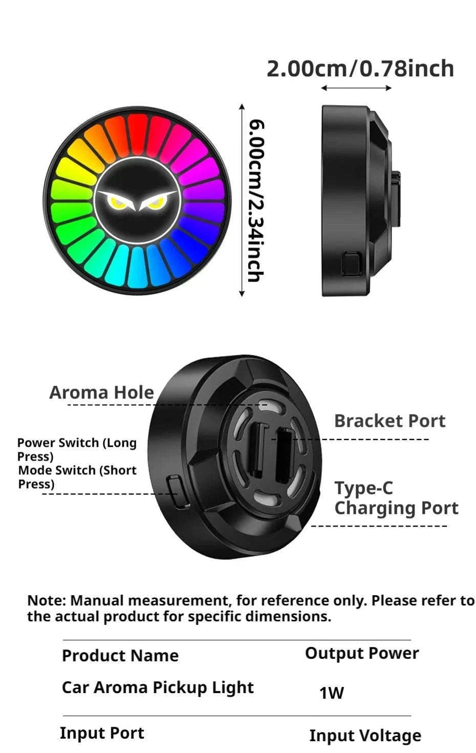 Car Aromatherapy Lamp with Motion Sensor and RGB Light-Ocean
