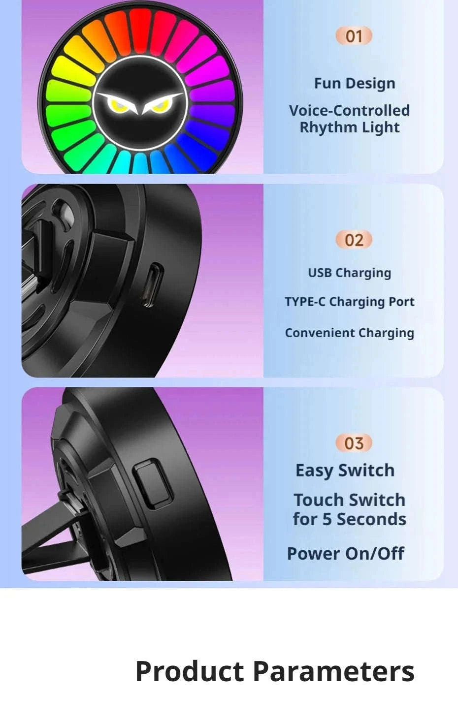 Car Aromatherapy Lamp with Motion Sensor and RGB Light-Ocean