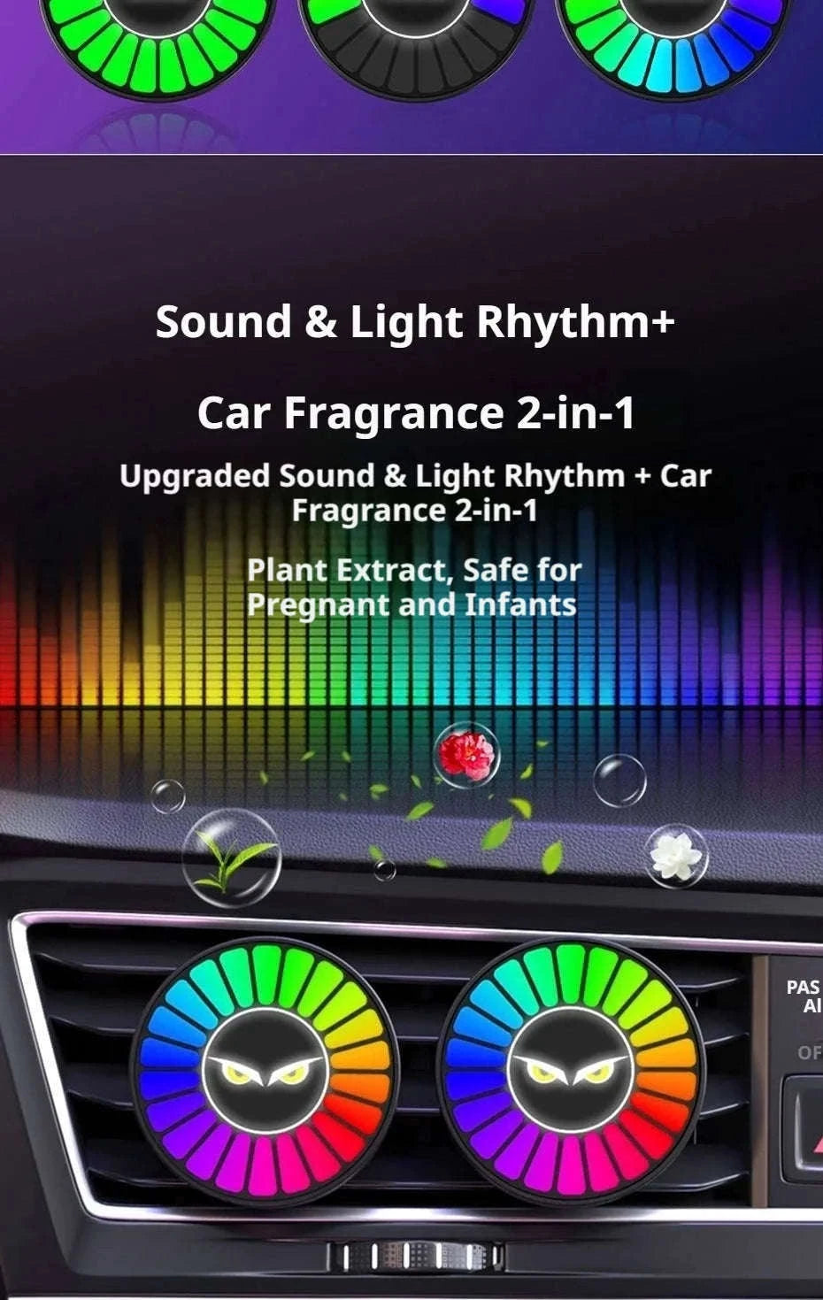 Car Aromatherapy Lamp with Motion Sensor and RGB Light-Ocean