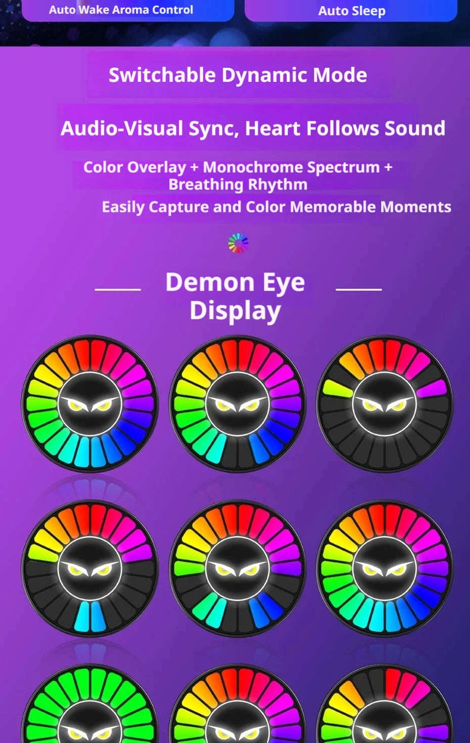Car Aromatherapy Lamp with Motion Sensor and RGB Light-Ocean