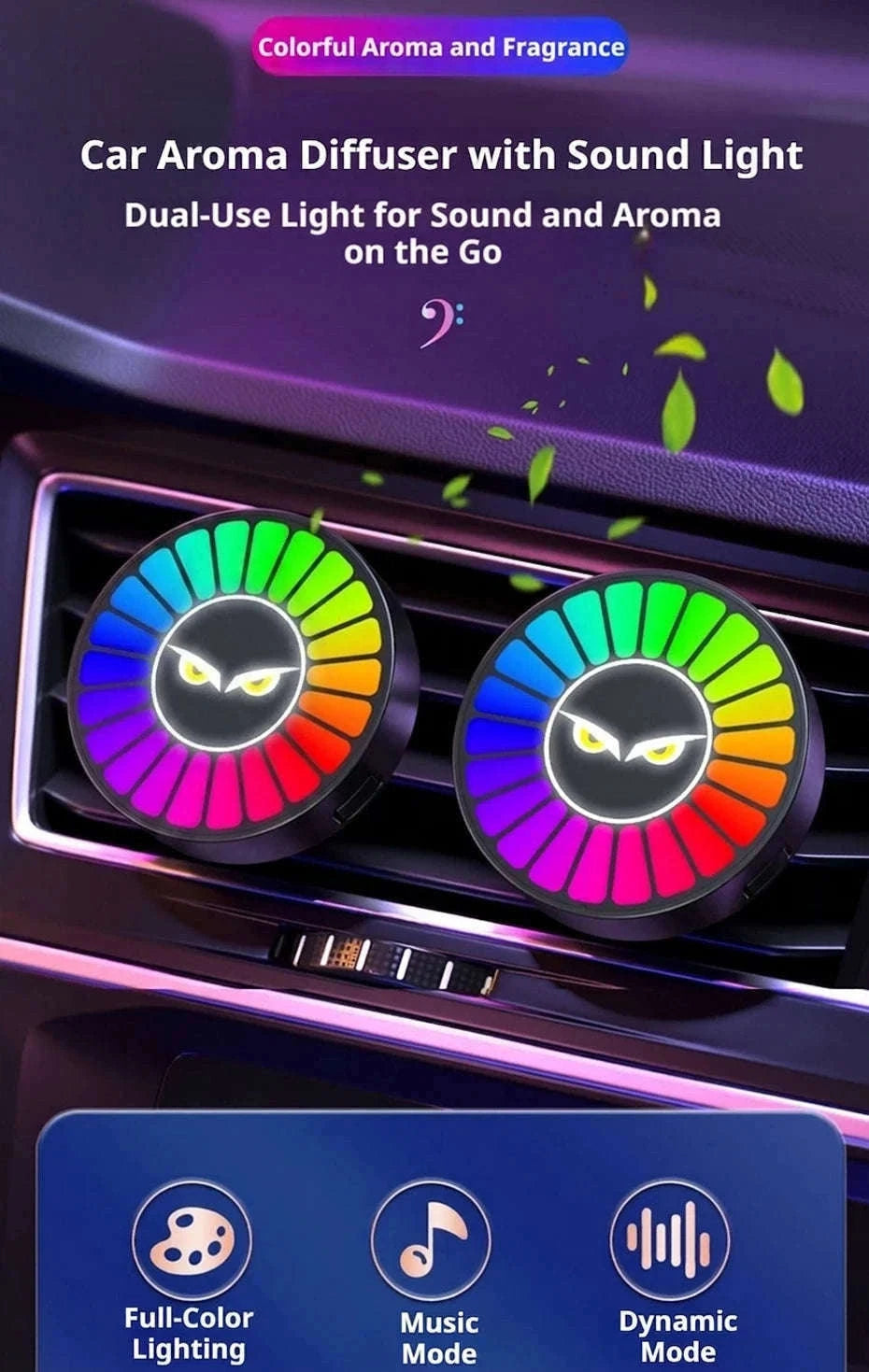 Car Aromatherapy Lamp with Motion Sensor and RGB Light-Ocean