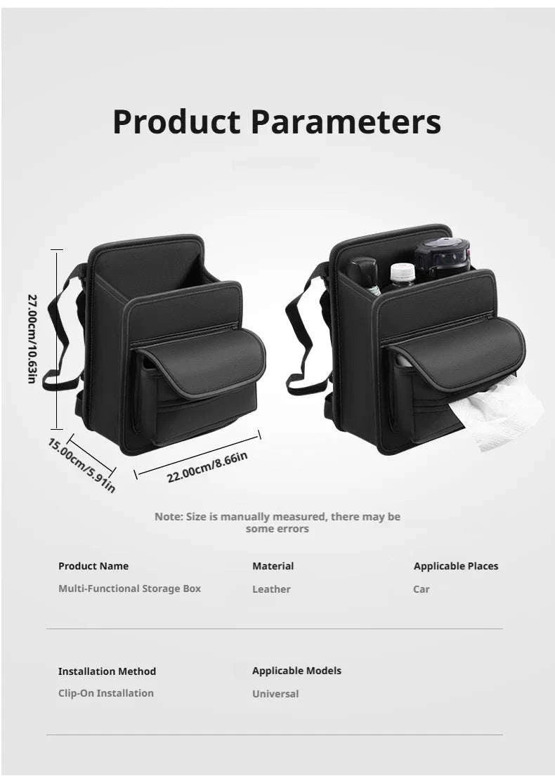 Car Back Seat Organizer Tissue Holder Storage Bag-1pc