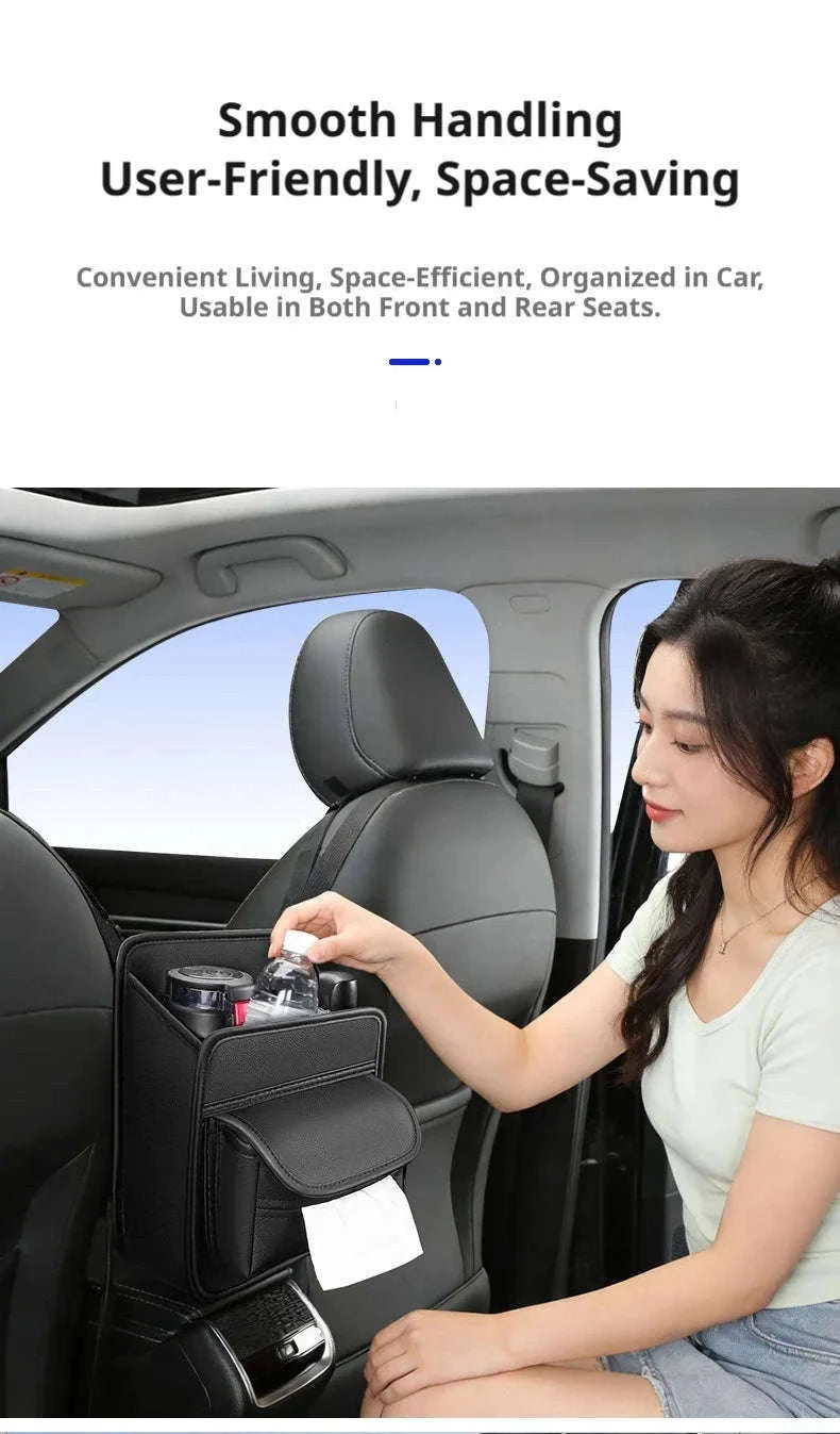 Car Back Seat Organizer Tissue Holder Storage Bag-1pc