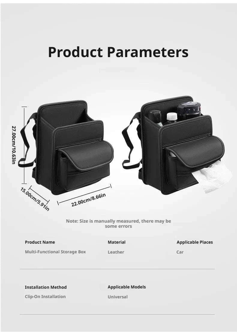 Car Back Seat Organizer Tissue Holder Storage Bag-1pc
