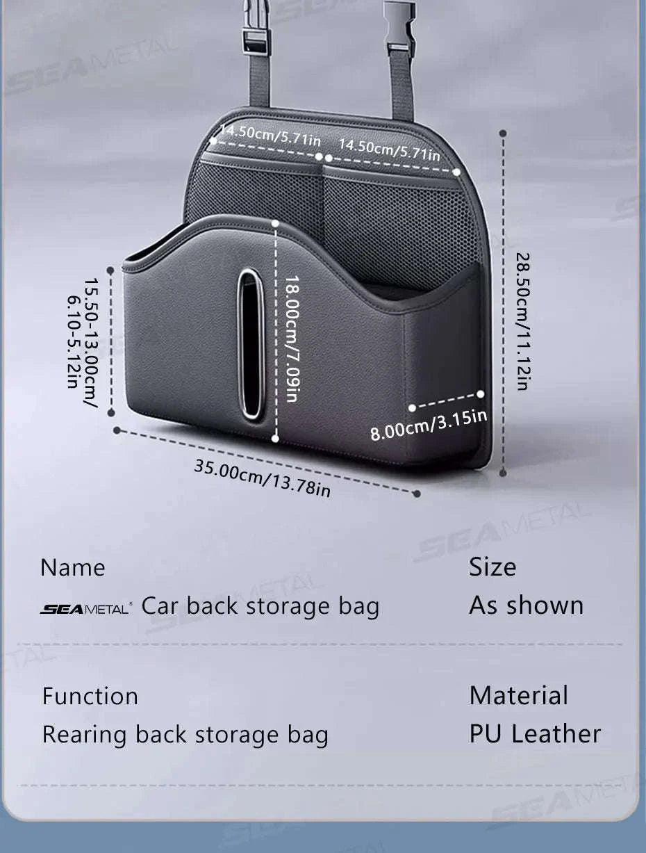 Car Back Seat Organizer with Tissue Holder-1pc