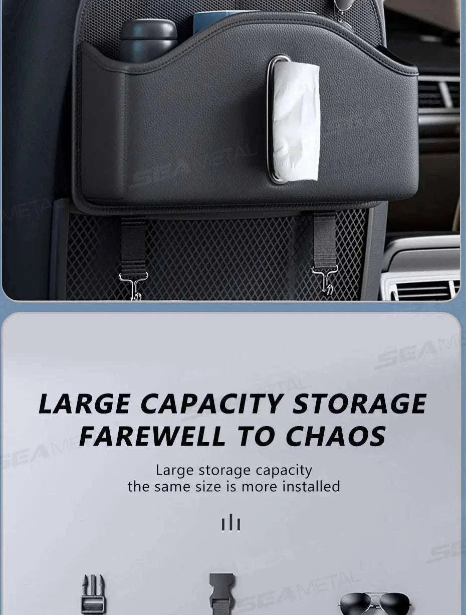 Car Back Seat Organizer with Tissue Holder-1pc