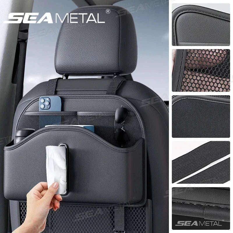 Car Back Seat Organizer with Tissue Holder-1pc