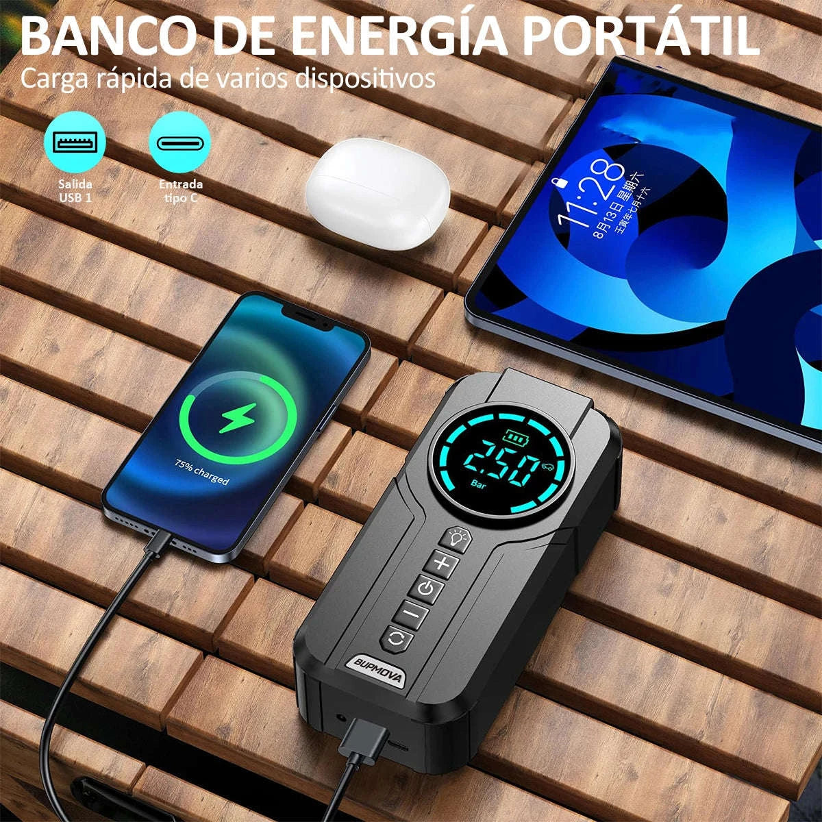 Car Battery Jump Starter with Digital Display Portable Booster-6000mah / United States