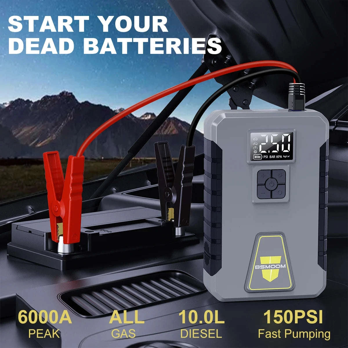 Car Battery Jump Starter with Digital Display Portable Booster-6000mah / United States