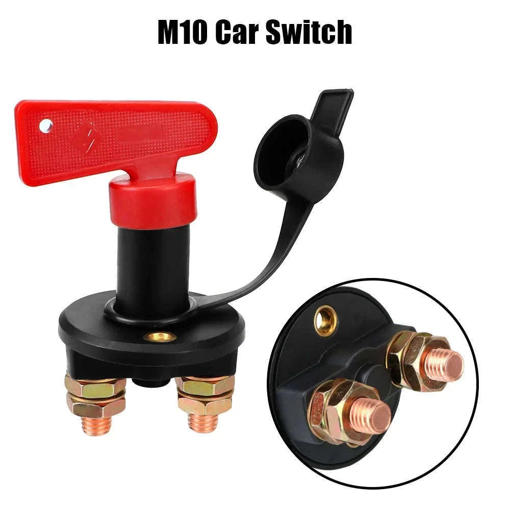 Car Battery Kill Switch with Red Key for Power Control-Red