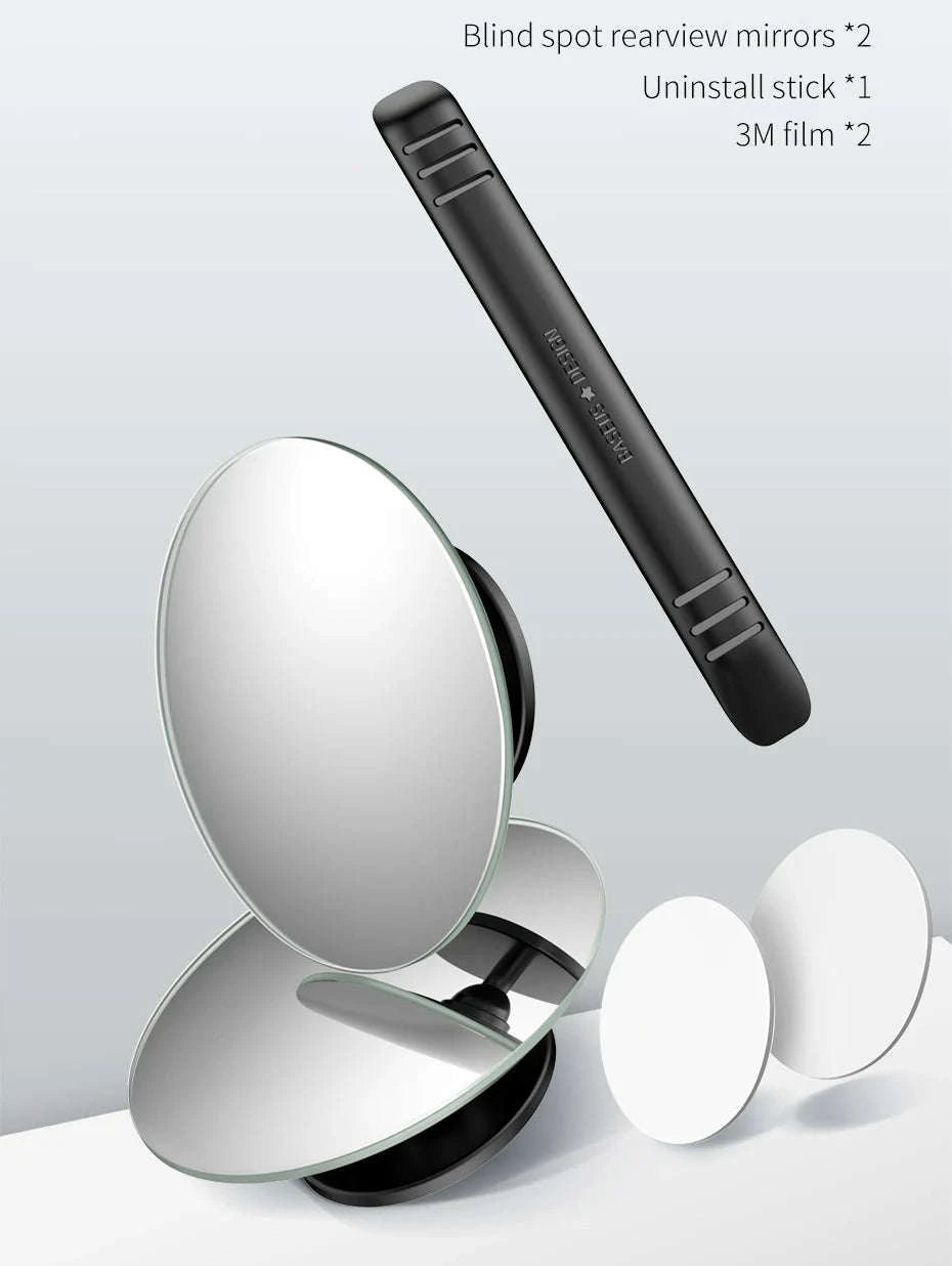 Car Blind Spot Mirror 2pcs 360° Wide Angle HD Convex Glass-Glass