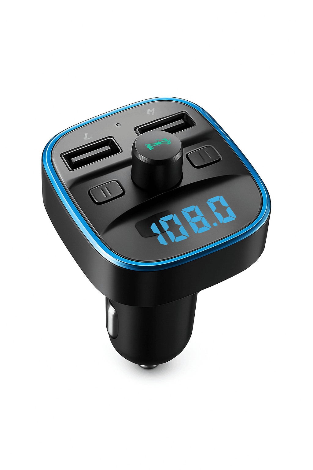 Car Bluetooth 5.0 FM Transmitter with Dual USB Charging-black / United States