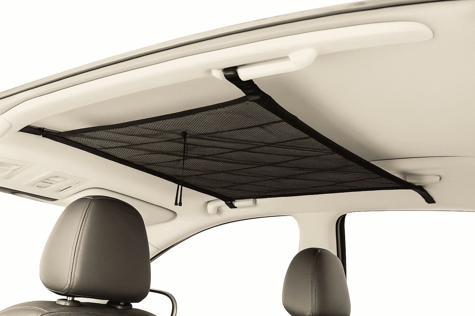 Car Ceiling Storage Net Pocket 80cm x 55cm Hanging Polyester Mesh Organizer with Zipper-1pc Ceiling Pocket