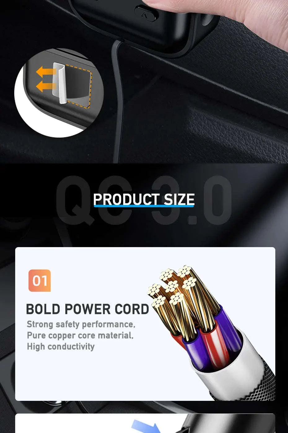 Car Cigarette Lighter Adapter with Dual USB and Dual Socket-Type 2 Black