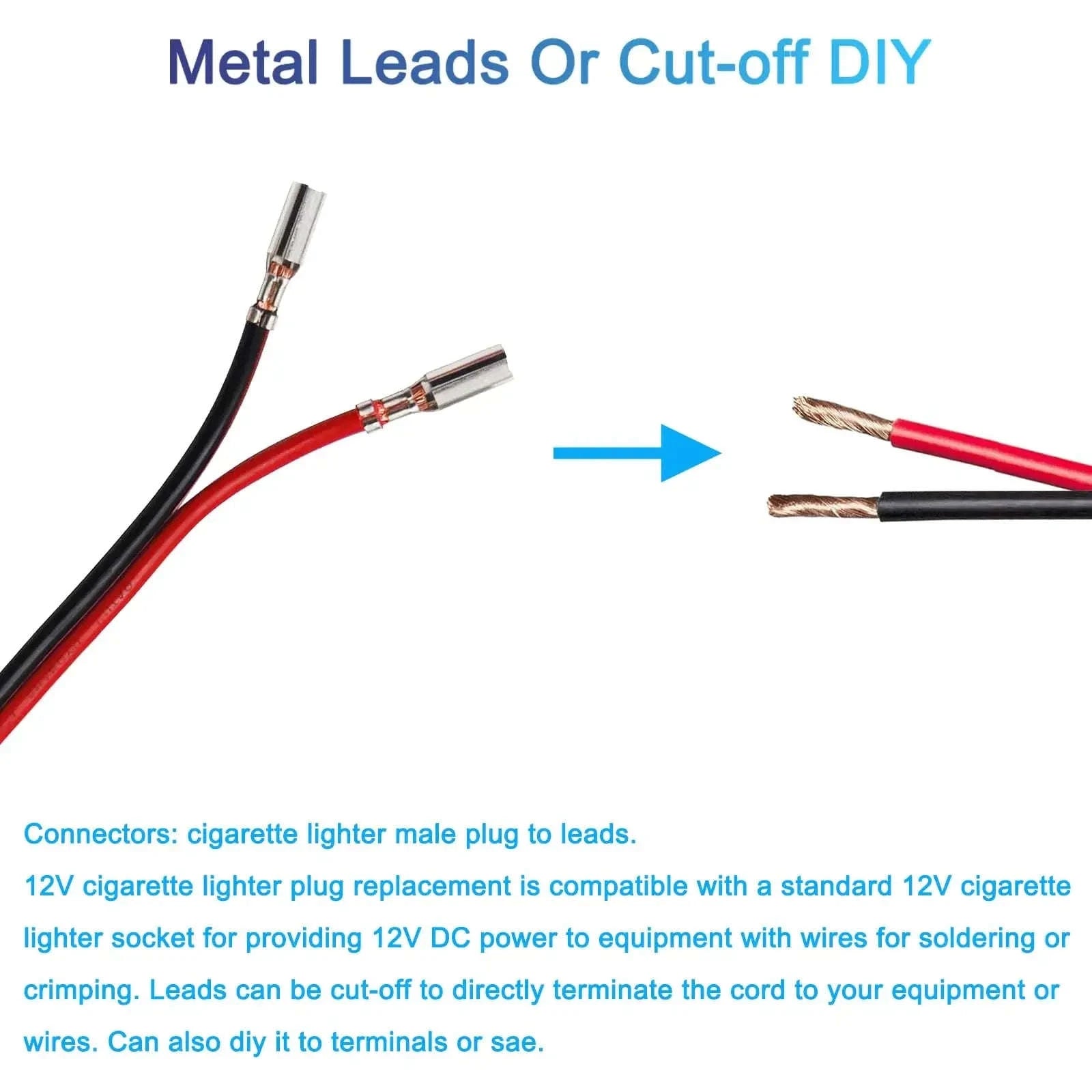 Car Cigarette Lighter Extension Cord with On/Off Switch-Black-S-6FT