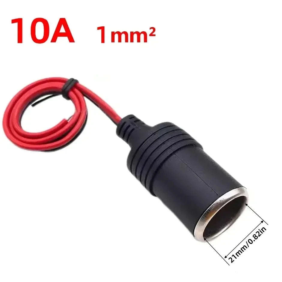 Car Cigarette Lighter Socket Adapter with 30cm Cable-1PC 10A
