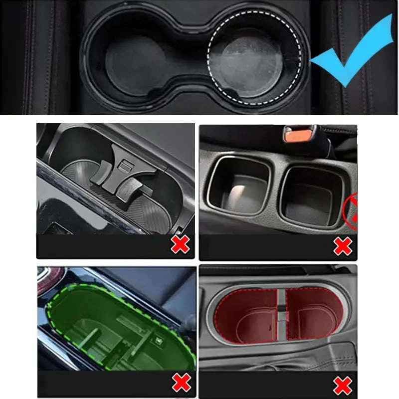 Car Cup Holder Expander Tray with Detachable Tray-Black
