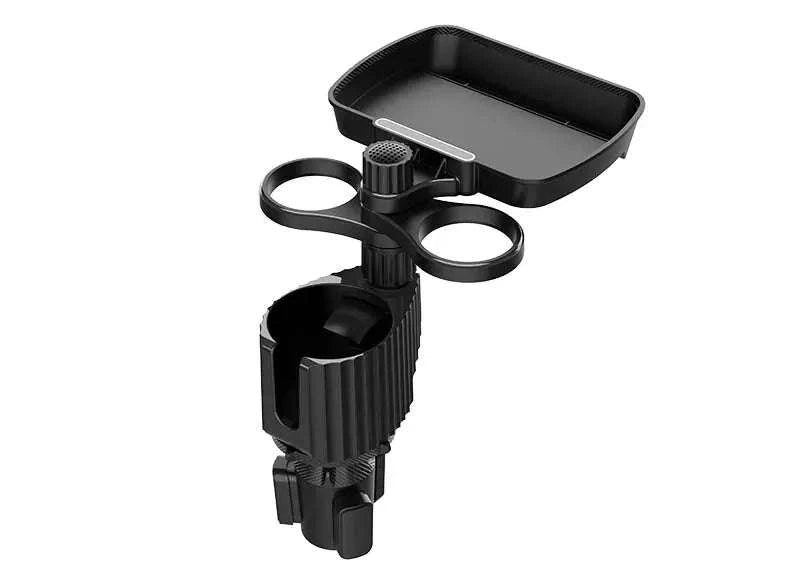 Car Cup Holder Expander Tray with Detachable Tray-Black