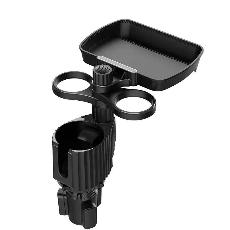 Car Cup Holder Expander Tray with Detachable Tray-Black