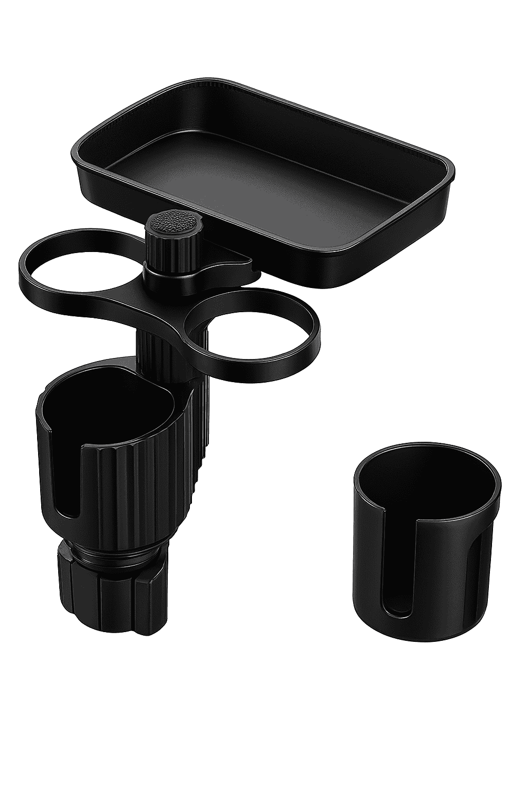 Car Cup Holder Expander Tray with Detachable Tray-Black