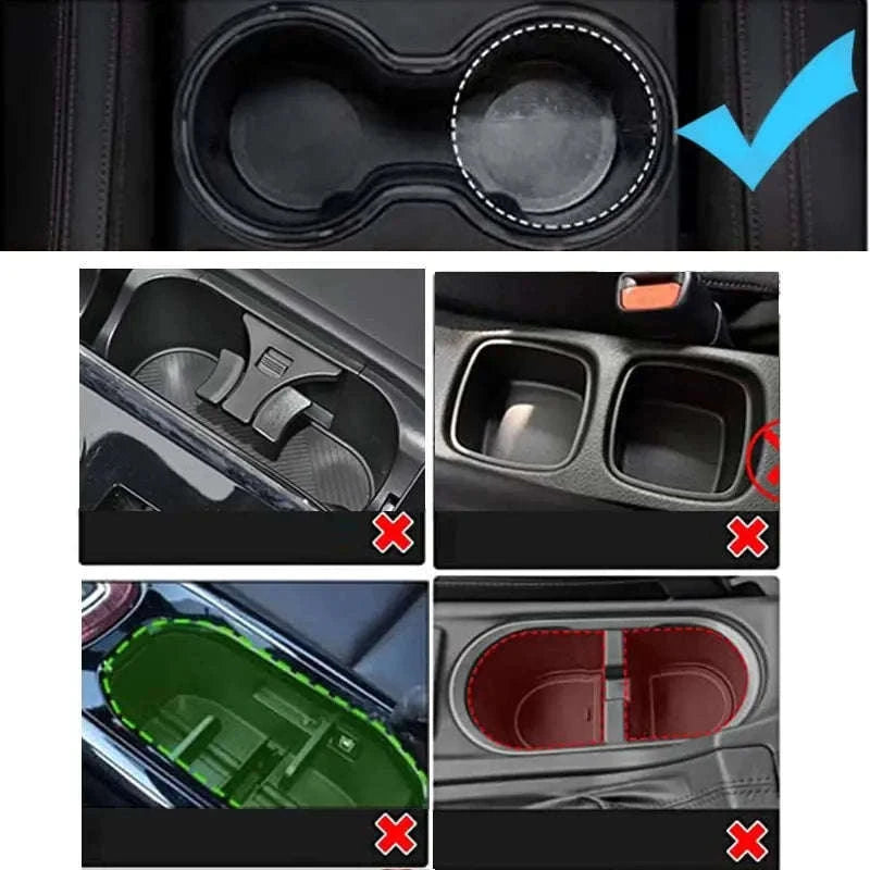 Car Cup Holder Expander Tray with Detachable Tray-Black