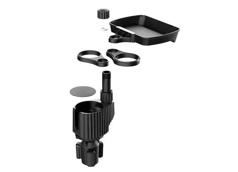 Car Cup Holder Expander Tray with Detachable Tray-Black