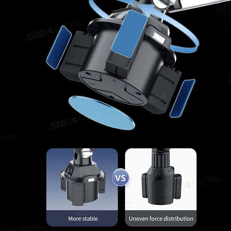 Car Cup Holder Phone Mount Adjustable Base 360-Degree Rotation-1pc