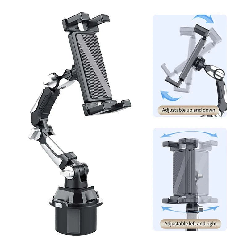 Car Cup Holder Phone Mount Adjustable Base 360-Degree Rotation-1pc