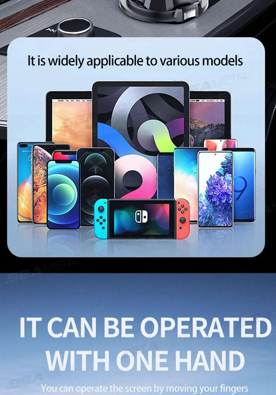 Car Cup Holder Phone Mount Adjustable Base 360-Degree Rotation-1pc