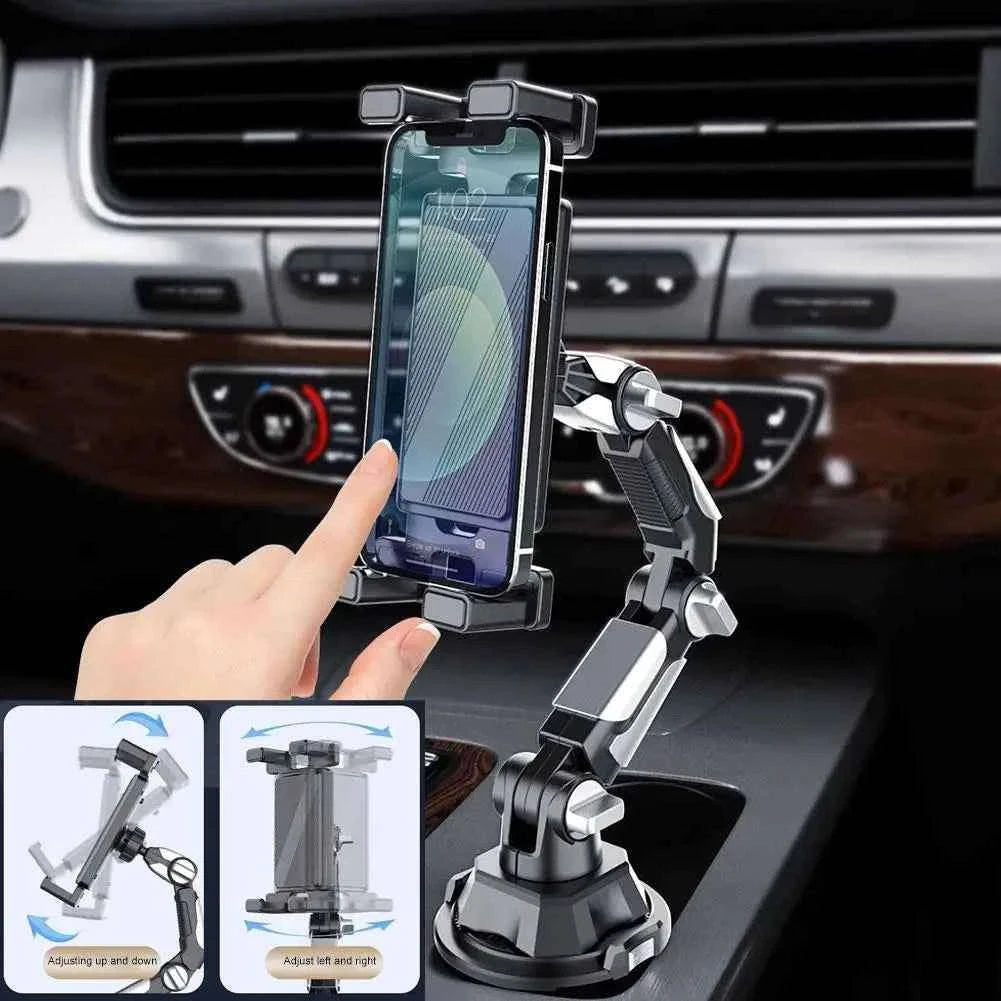 Car Cup Holder Tablet and Phone Mount with Adjustable Long Arm-A
