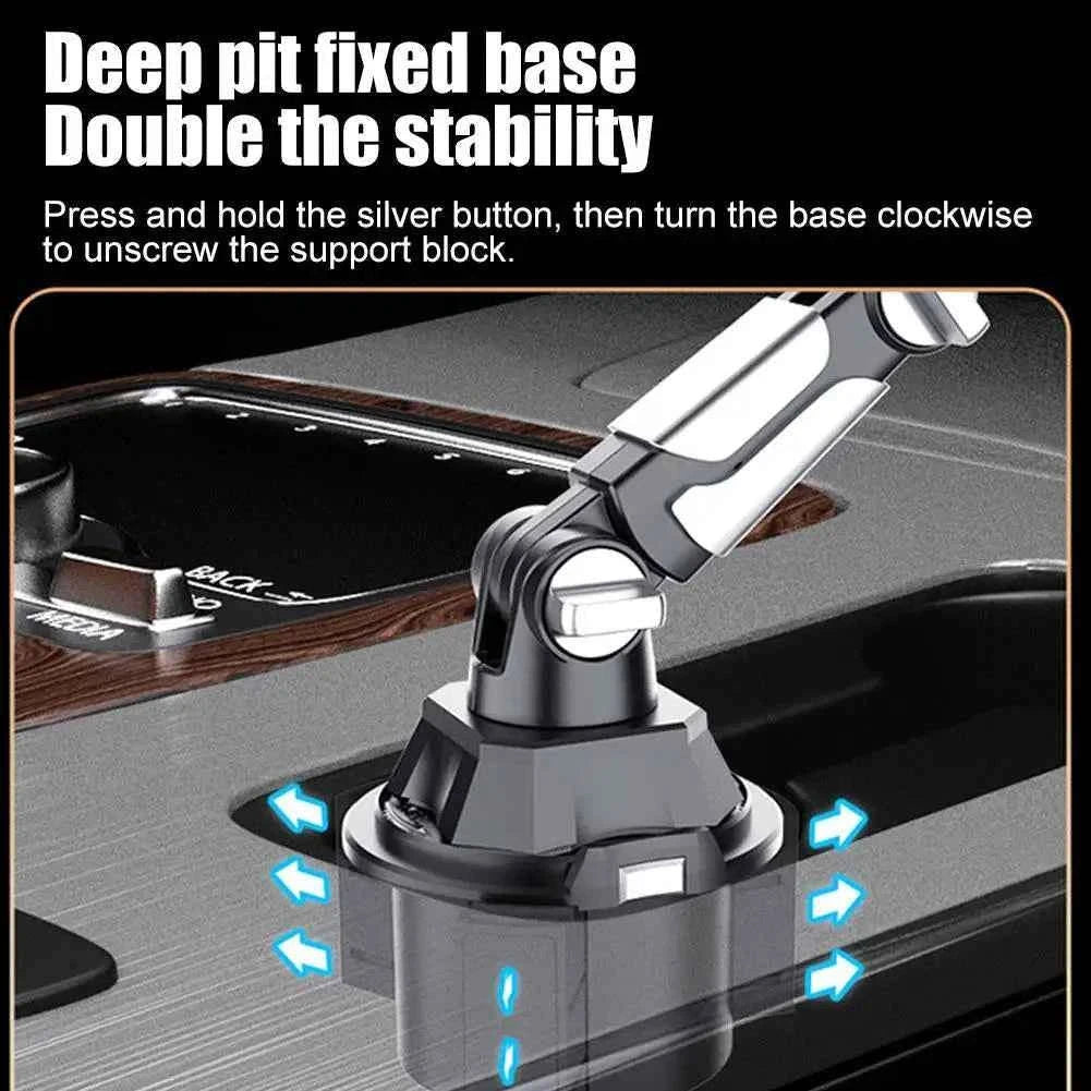 Car Cup Holder Tablet and Phone Mount with Adjustable Long Arm-A