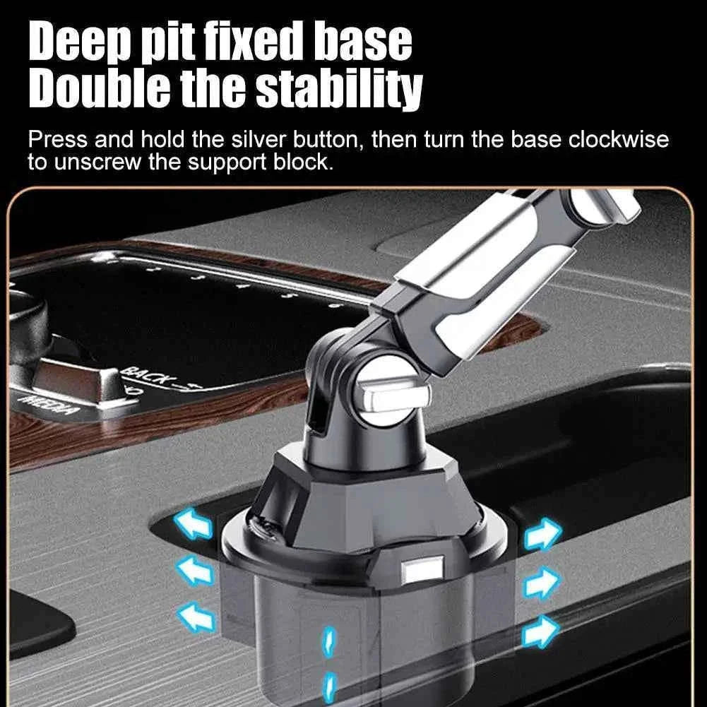 Car Cup Holder Tablet and Phone Mount with Adjustable Long Arm-A