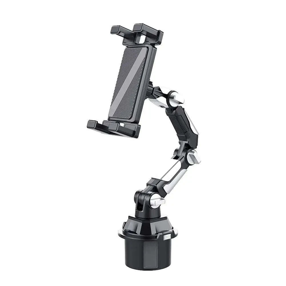 Car Cup Holder Tablet and Phone Mount with Adjustable Long Arm-A