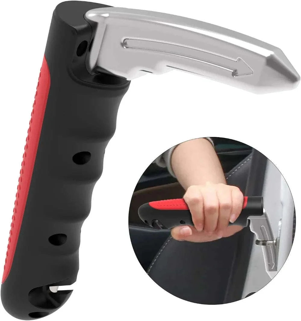 Car Door Assist Handle with Emergency Window Breaker-Blue 4PCS