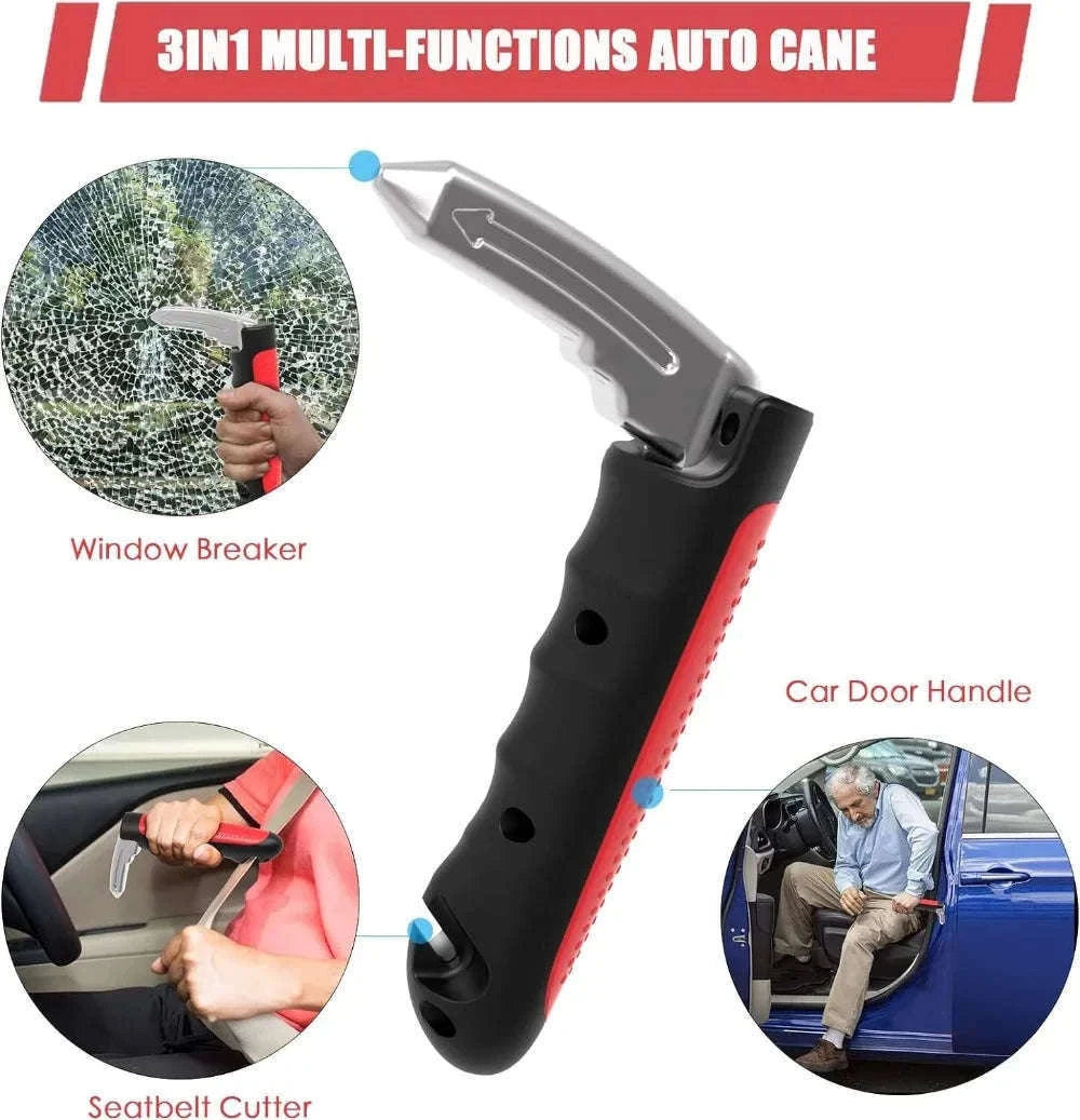 Car Door Assist Handle with Emergency Window Breaker-Blue 4PCS