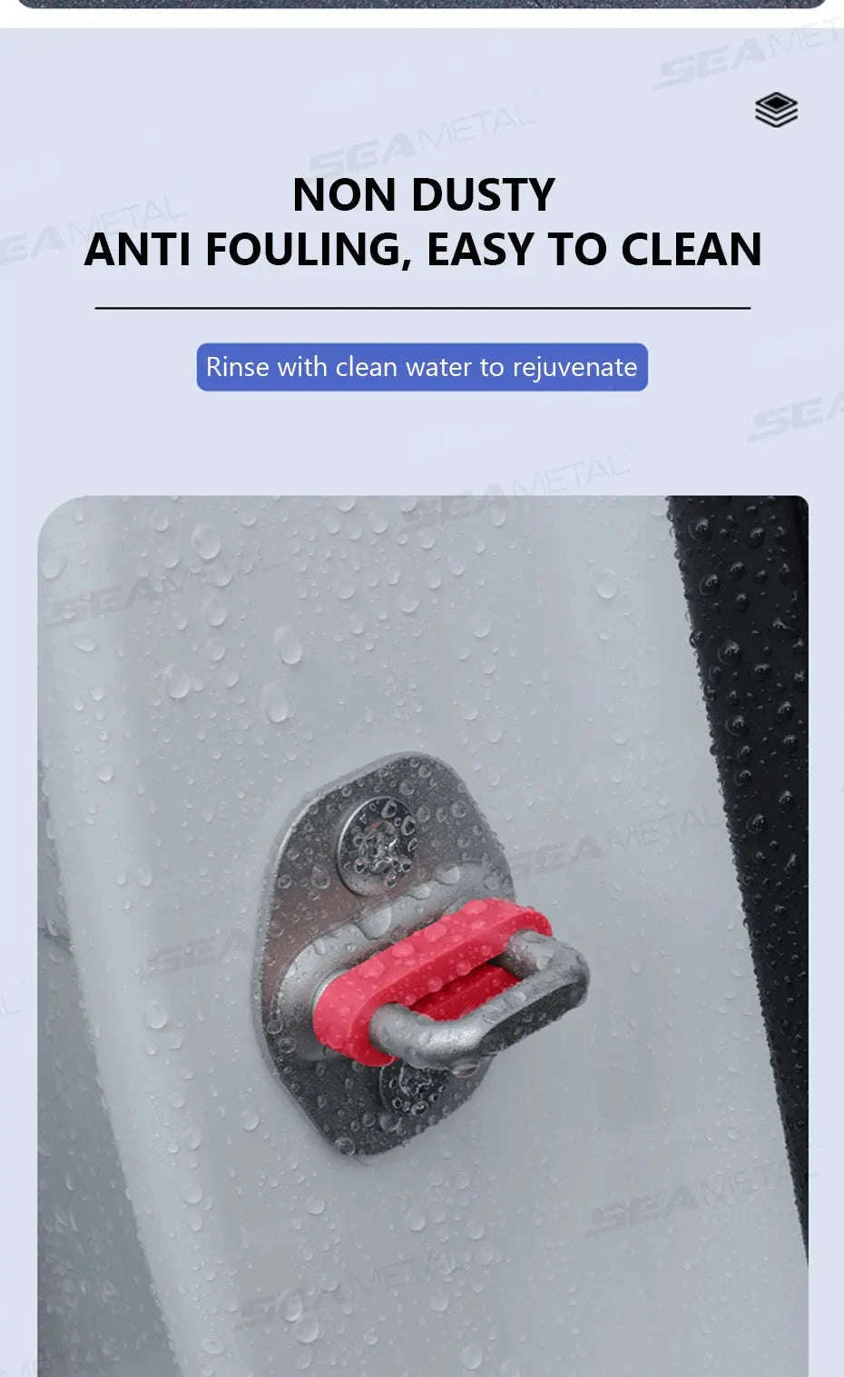 Car Door Buckle Cushion Pad-Red 4pcs