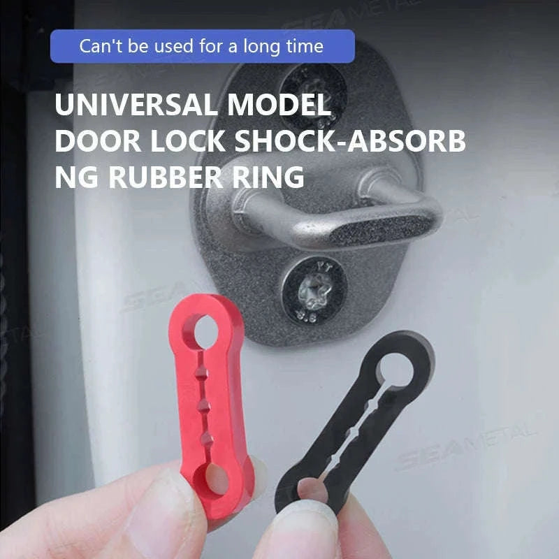 Car Door Buckle Cushion Pad-Red 4pcs