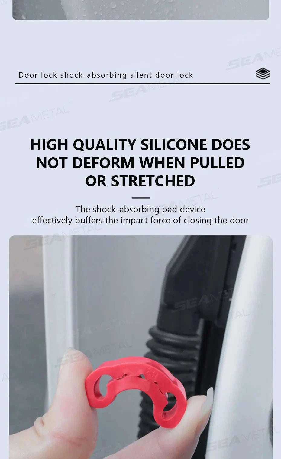 Car Door Buckle Cushion Pad-Red 4pcs
