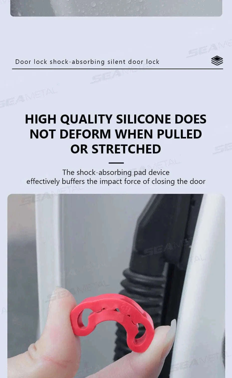 Car Door Buckle Cushion Pad-Red 4pcs