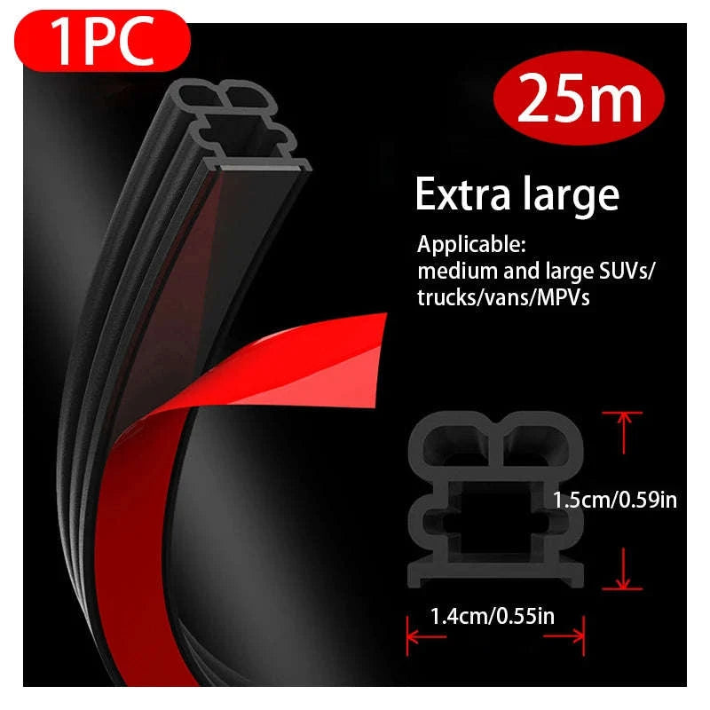 Car Door Seal Strip Double-Layer Weatherstripping-Large 25m