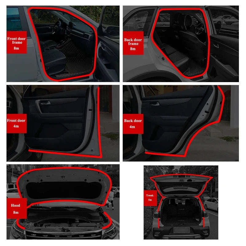 Car Door Seal Strip Double-Layer Weatherstripping-Large 25m
