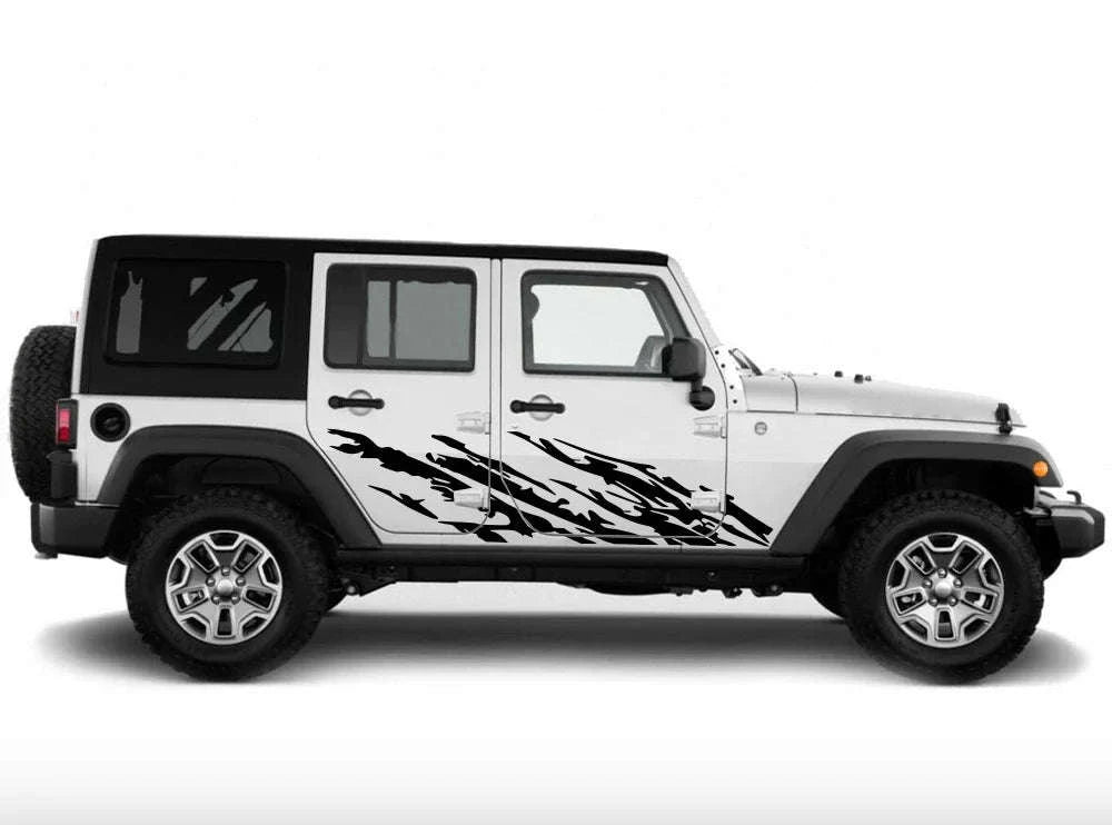 Car Door Side Stickers Mud Splashing Vinyl Decals-Matt Silver / 185x46cm