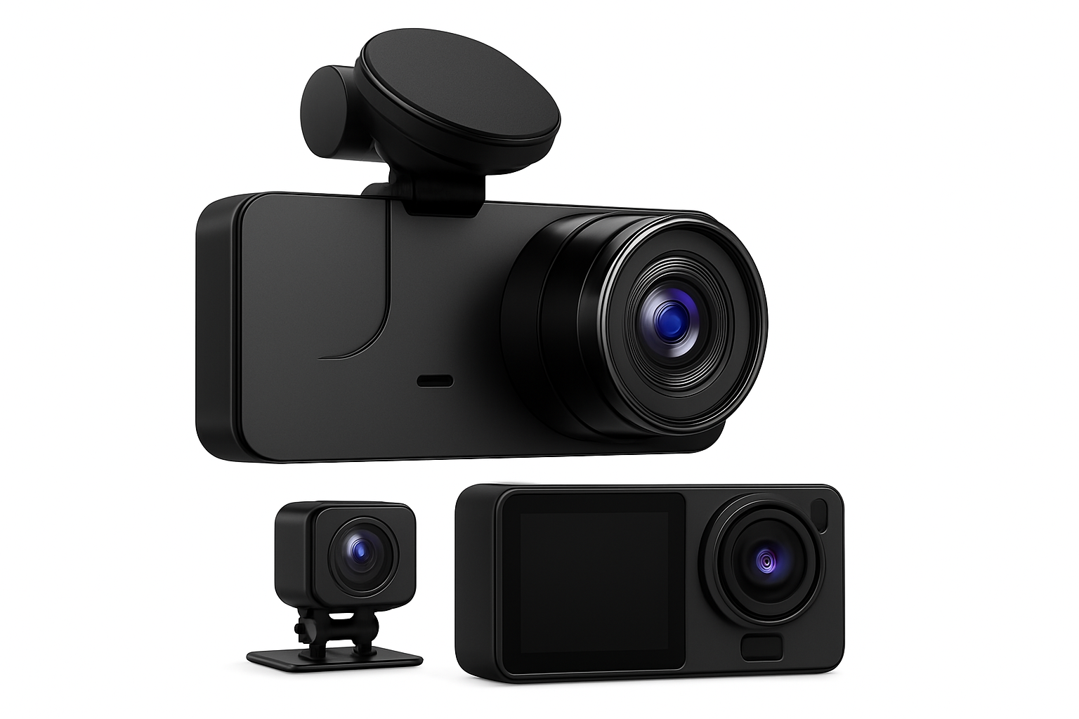 4K Dash Cam 3-Channel Front and Rear Recorder with WiFi App