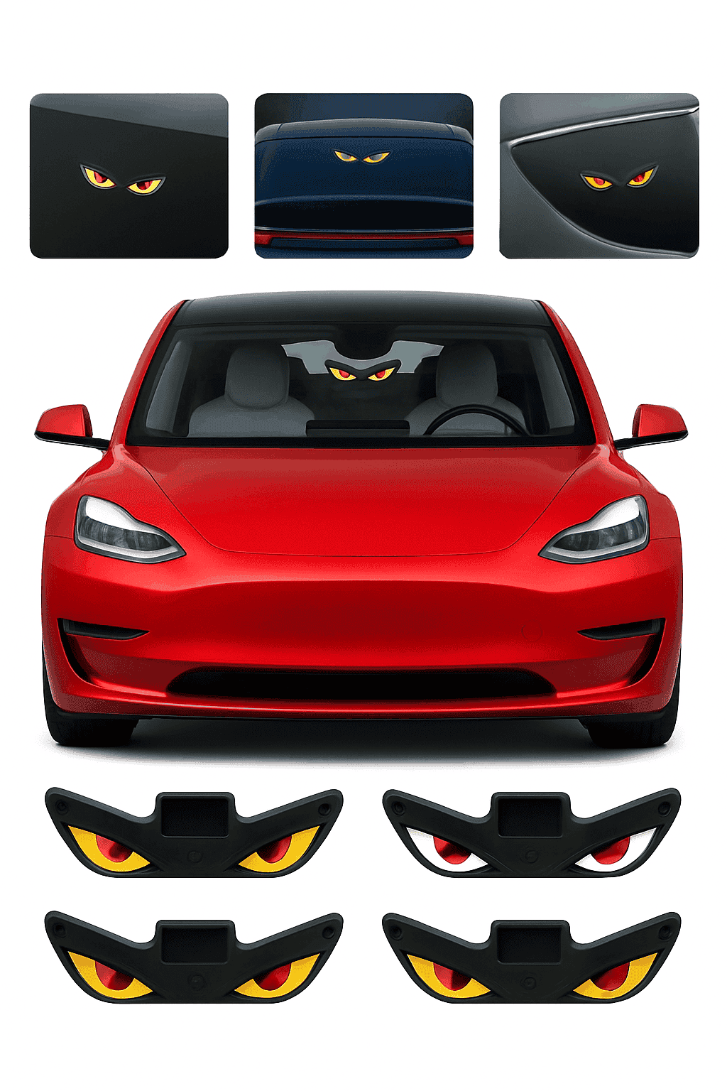 Car Dynamic Expression LED Warning Light-Y2 Red-White